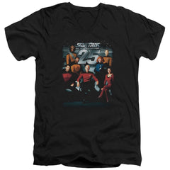 Star Trek 25th Anniversary Crew Men's 30/1 Cotton Slim V-Neck T-Shirt