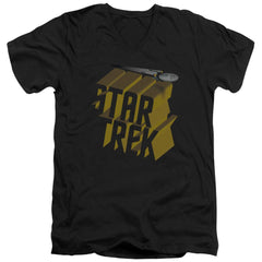 Star Trek 3D Logo Men's 30/1 Cotton Slim V-Neck T-Shirt