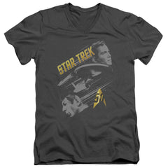 Star Trek 50 Year Frontier Men's 30/1 Cotton Slim V-Neck T-Shirt