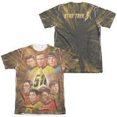 Star Trek 50th Anniversary Crew (Front/Back Print) Men's Regular Fit Poly Cotton Short-Sleeve T-Shirt