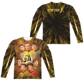 Star Trek 50th Anniversary Crew (Front/Back Print) Men's Regular Fit Polyester Long-Sleeve T-Shirt