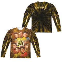 Star Trek 50th Anniversary Crew (Front/Back Print) Men's Regular Fit Polyester Long-Sleeve T-Shirt