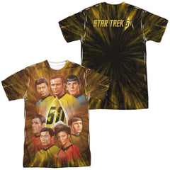 Star Trek 50th Anniversary Crew (Front/Back Print) Men's Regular Fit Polyester Short-Sleeve T-Shirt
