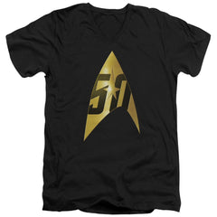 Star Trek 50th Anniversary Delta Men's 30/1 Cotton Slim V-Neck T-Shirt