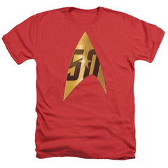 Star Trek 50th Anniversary Delta Men's 30/1 Heather 60 40 Poly Short-Sleeve T-Shirt