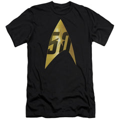 Star Trek 50th Anniversary Delta Men's Ultra-Soft 30/1 Cotton Slim Short-Sleeve T-Shirt