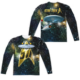 Star Trek 50th Ship (Front/Back Print) Men's Regular Fit Polyester Long-Sleeve T-Shirt
