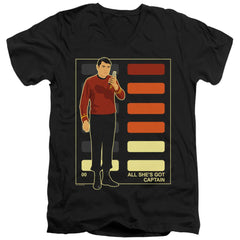 Star Trek All She's Got Captain Men's 30/1 Cotton Slim V-Neck T-Shirt