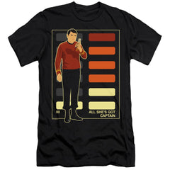 Star Trek All She's Got Captain Men's Ultra-Soft 30/1 Cotton Slim Short-Sleeve T-Shirt