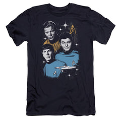 Star Trek All Star Crew Men's Ultra-Soft 30/1 Cotton Slim Short-Sleeve T-Shirt