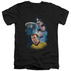 Star Trek Among The Stars Men's 30/1 Cotton Slim V-Neck T-Shirt