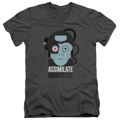 Star Trek Assismilate Or Die Men's 30/1 Cotton Slim V-Neck T-Shirt