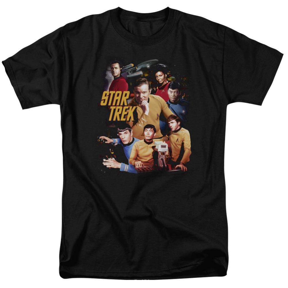 Star Trek At The Controls Men's 18/1 Cotton Short-Sleeve T-Shirt