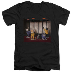 Star Trek Beam Meow Up Men's 30/1 Cotton Slim V-Neck T-Shirt