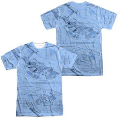 Star Trek Blue Print Men's Regular Fit Polyester Short-Sleeve T-Shirt