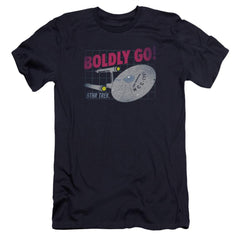 Star Trek Boldly Go Men's Ultra-Soft 30/1 Cotton Slim Short-Sleeve T-Shirt