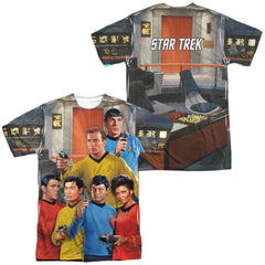 Star Trek Bridge (Front/Back Print) Men's Regular Fit Polyester Short-Sleeve T-Shirt