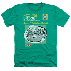 Star Trek Bridge Manual Men's 30/1 Heather 60 40 Poly Short-Sleeve T-Shirt