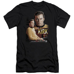 Star Trek Captain Kirk Men's Ultra-Soft 30/1 Cotton Slim Short-Sleeve T-Shirt
