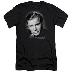 Star Trek Captain Kirk Portrait Men's Ultra-Soft 30/1 Cotton Slim Short-Sleeve T-Shirt