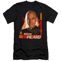 Star Trek Captain Picard Men's Ultra-Soft 30/1 Cotton Slim Short-Sleeve T-Shirt