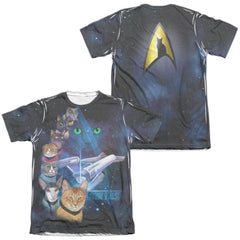 Star Trek Cast Of Cats (Front/Back Print) Men's Regular Fit Poly Cotton Short-Sleeve T-Shirt