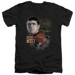 Star Trek Chief Engineer Scott Men's 30/1 Cotton Slim V-Neck T-Shirt
