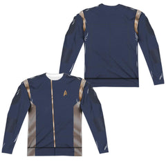 Star Trek Command Uniform (Front/Back Print) Men's Regular Fit Polyester Long-Sleeve T-Shirt