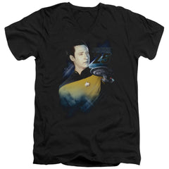 Star Trek Data 25th Men's 30/1 Cotton Slim V-Neck T-Shirt