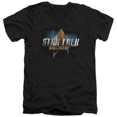 Star Trek Discovery Logo Men's 30/1 Cotton Slim V-Neck T-Shirt