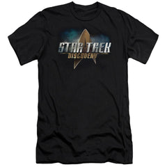 Star Trek Discovery Logo Men's Ultra-Soft 30/1 Cotton Slim Short-Sleeve T-Shirt