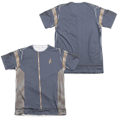 Star Trek Discovery Uniform (Front/Back Print) Men's Regular Fit Poly Cotton Short-Sleeve T-Shirt