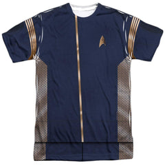 Star Trek Discovery Uniform (Front/Back Print) Men's Regular Fit Polyester Short-Sleeve T-Shirt