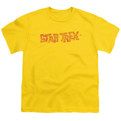 Star Trek Distressed Comic Logo Youth 18/1 100% Cotton Short-Sleeve T-Shirt