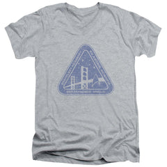 Star Trek Distressed Logo Men's 30/1 Cotton Slim V-Neck T-Shirt