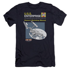 Star Trek Enterprise Manual Men's Ultra-Soft 30/1 Cotton Slim Short-Sleeve T-Shirt