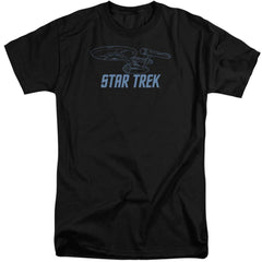 Star Trek Enterprise Outline Men's 18/1 Tall Cotton Short-Sleeve T-Shirt