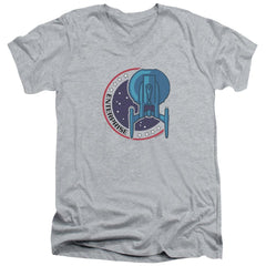 Star Trek Enterprise Patch Men's 30/1 Cotton Slim V-Neck T-Shirt
