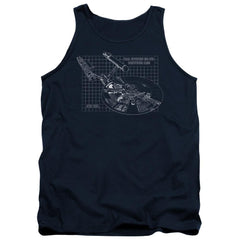 Star Trek Enterprise Prints Men's 18/1 Cotton Tank Top