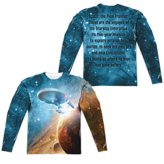 Star Trek Final Frontier (Front/Back Print) Men's Regular Fit Polyester Long-Sleeve T-Shirt