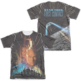 Star Trek Fist Contact Poster (Front/Back Print) Men's Regular Fit Poly Cotton Short-Sleeve T-Shirt