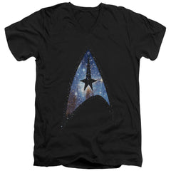 Star Trek Galactic Shield Men's 30/1 Cotton Slim V-Neck T-Shirt