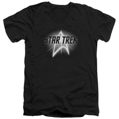 Star Trek Glow Logo Men's 30/1 Cotton Slim V-Neck T-Shirt