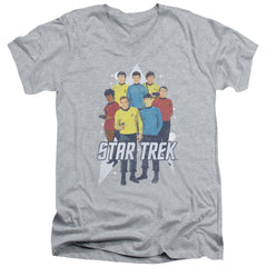 Star Trek Here Here Men's 30/1 Cotton Slim V-Neck T-Shirt