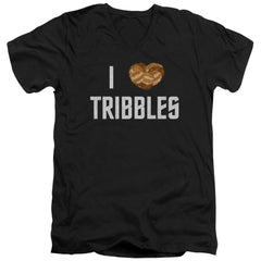 Star Trek I Heart Tribbles Men's 30/1 Cotton Slim V-Neck T-Shirt