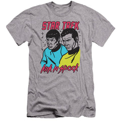 Star Trek Kirk N Spock Men's Ultra-Soft 30/1 Cotton Slim Short-Sleeve T-Shirt