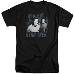Star Trek Kirk Spock And Company Men's 18/1 Tall Cotton Short-Sleeve T-Shirt