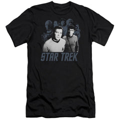 Star Trek Kirk Spock And Company Men's Ultra-Soft 30/1 Cotton Slim Short-Sleeve T-Shirt