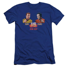 Star Trek Kirk Vs Khan Men's Ultra-Soft 30/1 Cotton Slim Short-Sleeve T-Shirt