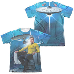 Star Trek Kirk's Ship (Front/Back Print) Men's Regular Fit Poly Cotton Short-Sleeve T-Shirt